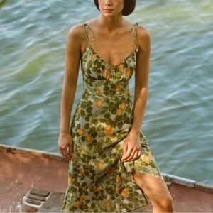 Reformation Embry Dress in Orange Grove (size: 4)